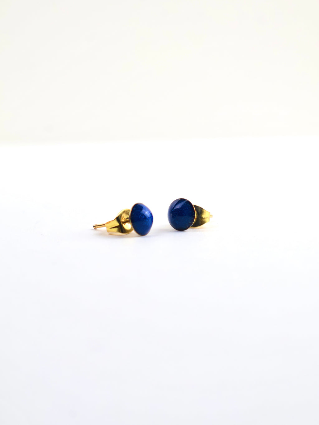 "Deep Blue" Stud Earrings – Resin & Stainless Steel
